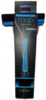 Casabella Grab 'n Go 1+2+3 Piece Pole Full Size Roller Mop Black/Neon Blue