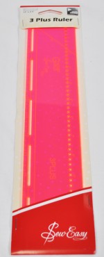 Sew Easy 3 Plus Ruler 12 Inches x 2.5 Inches ERGG09.PNK