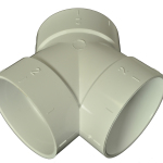 Central Vac PVC 3 way Coupling Elbow