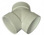 Central Vac PVC 3 way Coupling Elbow