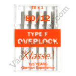 Klasse Serger Type F Overlock Size 80/12 Needles 5 Pack