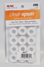 Clear Spun Polyester #90 Bobbin, 12 Pack, 15/A Class White