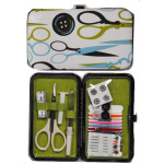 Wallet Style Sewing Kit Scissor and Button Theme Case