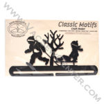 Classic Motifs Boy & Sled 12 Inch Charcoal Split Bottom Craft Holder