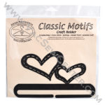 Classic Motifs Stitched Hearts 6 Inch Charcoal Split Bottom Craft Holder