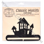 Classic Motifs Haunted House 6 Inch Charcoal Split Bottom Craft Holder