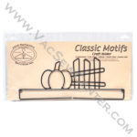 Classic Motifs Pumpkin and Fence 12 Inch Split Bottom Craft Holder