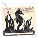 Classic Motifs Seahorse 8 Inch Charcoal Split Bottom Craft Holder