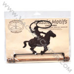 Classic Motifs Cowboy On Horse 7.5 Inch Fabric Holder With Dowel