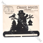 Classic Motifs Frosty Snowman 8 Inch Charcoal Split Bottom Craft Holder