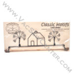 Classic Motifs School House and Heart Tree 12 Inch Fabric Holder With Dowel