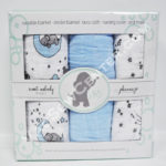 3 Finished Embrace Blue Stars Swaddles