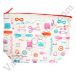 Generic Sewing Themed Orange Zipper Canvas Pouch