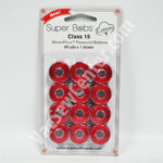 Super Bobs MasterPiece Cotton 80yd Prewound Bobbins 12ct Class 15 Renae Red