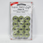 Super Bobs MasterPiece Cotton 80yd Prewound Bobbins 12ct Class 15 Monet Green