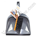 Casabella Graphite and Orange Dustpan and Brush Set