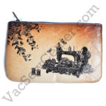 Vintage Sewing Machine Themed Medium Pouch