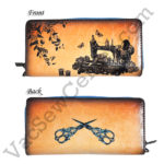 Vintage Sewing Machine and Scissors Themed Pouch and Wallet