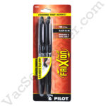 Pilot Frixion Pen Black 2 Pack Fine Point 0.7mm Heat Erase