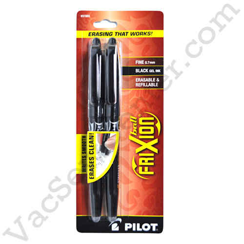 Pilot Frixion Pen Black 2 Pack Fine Point 0.7mm Heat Erase