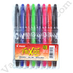 Pilot Frixion Pen Assortment 8 pack Fine Point 0.7mm Heat Erase