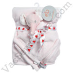 Embroidery Buddy Elephant Blankey Buddy Set Pink