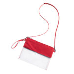 Viv and Lou Clear Red Polyester and Acrylic Cross Body Stadium Handbag Purse