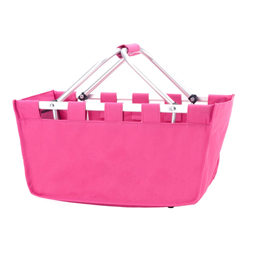 Viv and Lou Hot Pink Market Tote with Durable Removable Aluminum Frame ...