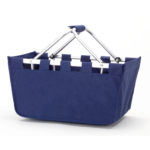 Viv and Lou Navy Market Tote with Durable Removable Aluminum Frame