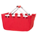 Viv and Lou Red Market Tote with Durable Removable Aluminum Frame