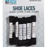 Smart Value Black Shoelaces Assorted Sizes