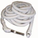 Central Vacuum Hose 50 Ft 1 3/8 Inch Low Voltage Hose With Switch-Grey