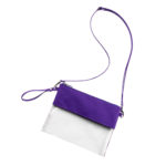 Viv and Lou Clear Purple Polyester and Acrylic Cross Body Stadium Handbag Purse