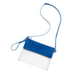 Viv and Lou Clear Royal Blue Polyester and Acrylic Cross Body Stadium Handbag Purse