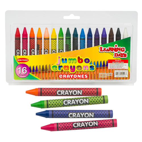 16 Piece Learning Days Jumbo Crayons with Case - Dixon's Vacuum