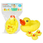 Four Piece Rubber Ducky Bath Toy Set