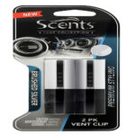 Scents Car Air Freshener Luxe Collection Vent Clips Brushed Silver 2PK