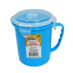 Home Smart Blue Plastic Soup Mug With Clip Lock Lid