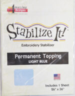 Stabilize It Embroidery Stabilizer Permanent Topping Light Blue