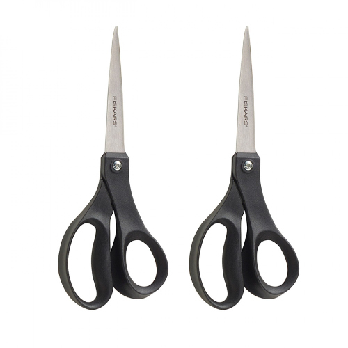 Fiskars Recycled 8 Inch All Purpose Scissors Black 2 PackDixon's Vacuum and  Sewing Center