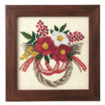 Cosmo New Year's Wreath Camellia Seasonal Flower Arrangement Cross Stitch Kit