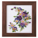 Cosmo Pansies and Daisies Seasonal Flower Arrangement Cross Stitch Kit