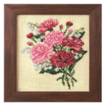 Cosmo Carnation and Lily of the Valley Seasonal Flower Arrangement Cross Stitch Kit