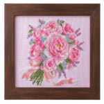 Cosmo Peony Bouquet Seasonal Flower Arrangement Cross Stitch Kit