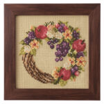 Cosmo Harvest Wreath Seasonal Flower Arrangement Cross Stitch Kit