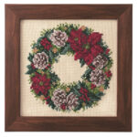 Como Poinsettia Wreath Seasonal Flower Arrangement Cross Stitch Kit