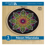 Leisure Arts Neon Mandala 6 Inch Embroidery Kit 49808