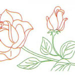 Jack Dempsey Needle Art Long Stemmed Rose Perle Edge Pillowcase