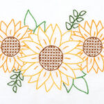 Jack Dempsey Needle Art Golden Sunflowers Perle Edge Pillowcases