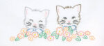 Jack Dempsey Needle Art Kittens Perle Edge Pillowcases